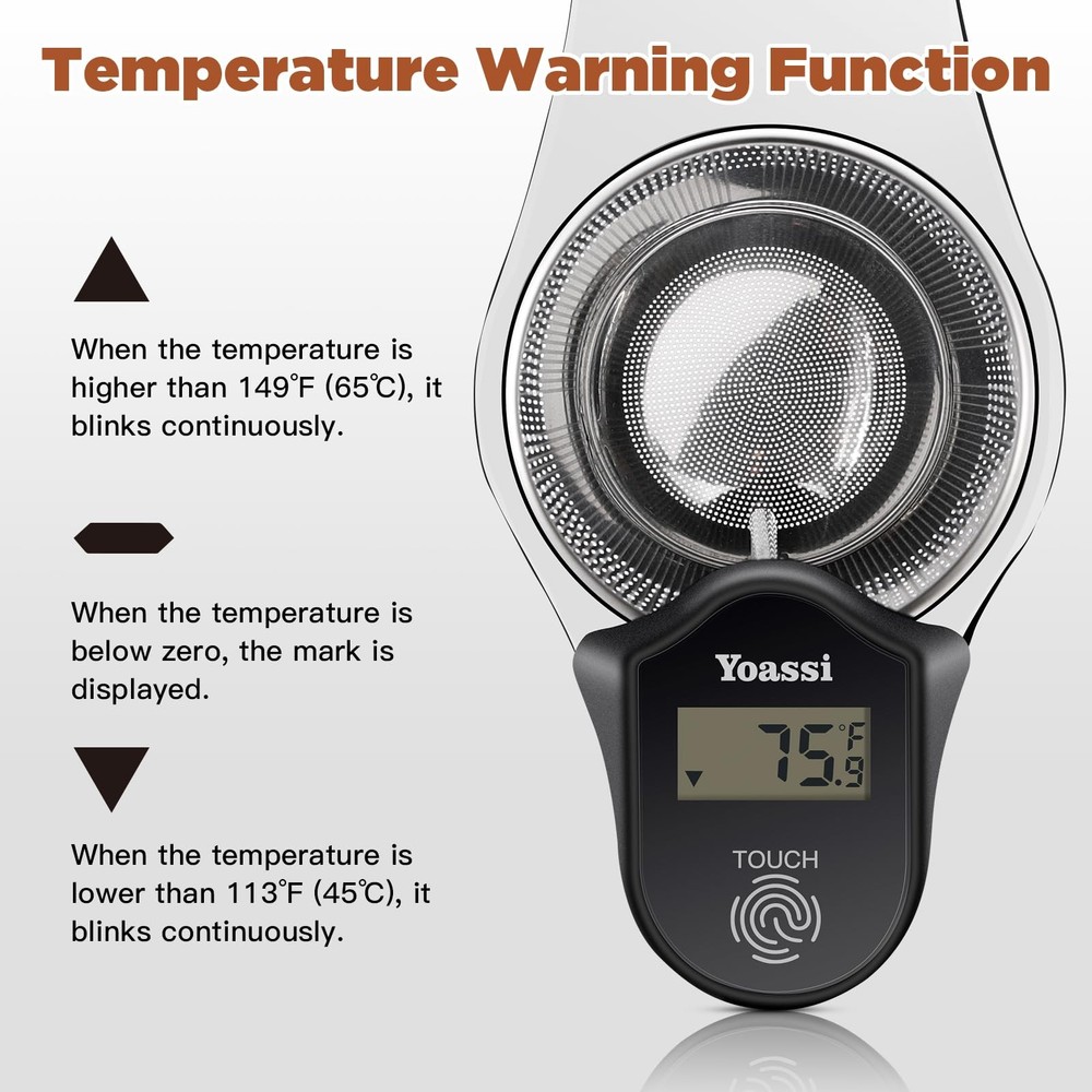 2025 Upgrade Touch Control Temperature Tea Infuser Strainers Extra Fine 18/8 ...