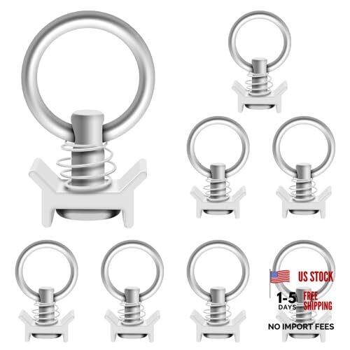 8Pack L Track Single Stud Fitting with Round O-Ring L Track Tie 8SO Silver