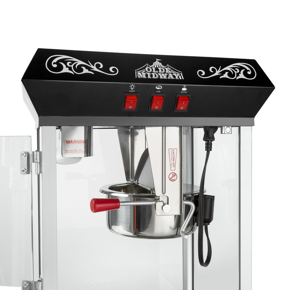 Vintage Style Popcorn Machine Maker Popper with 8-Ounce Kettle