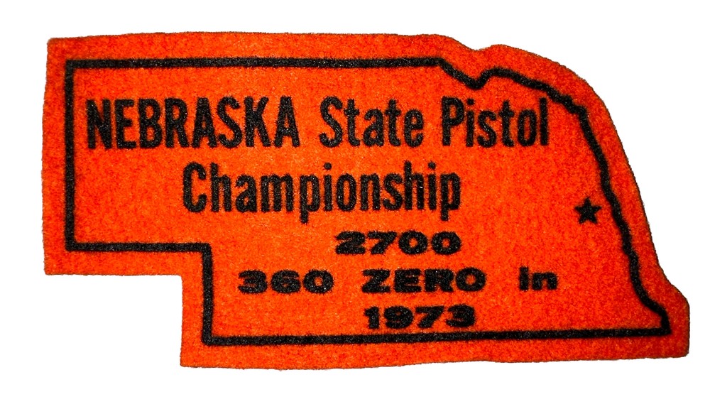 1973 Nebraska State Pistol Championship Felt Patch
