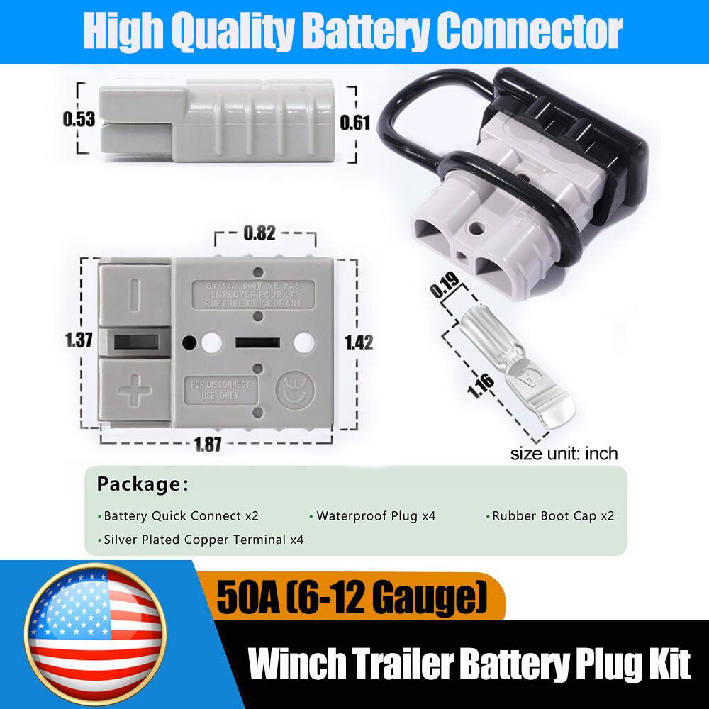 350Amp Battery Quick Connect/Disconnect Connector 12V Wire Harness Plug Connect