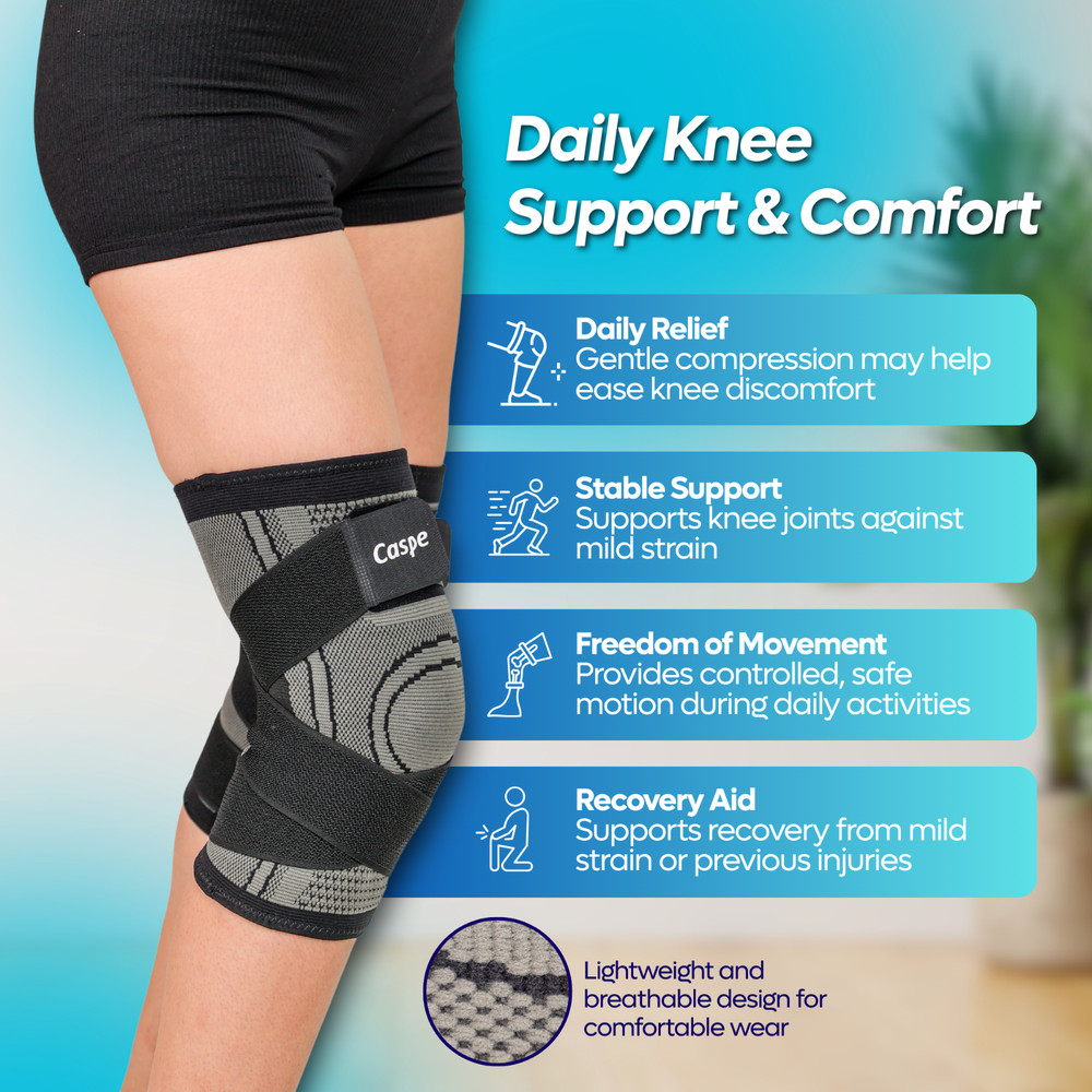 2Pcs Compression Sleeve Knee Brace Support Protector Arthritis Joint Pain Relief