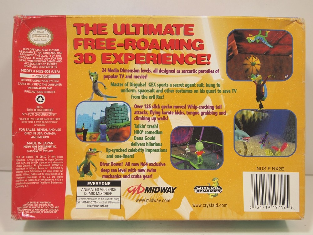 Gex 64 (Nintendo 64 | N64) Authentic BOX ONLY