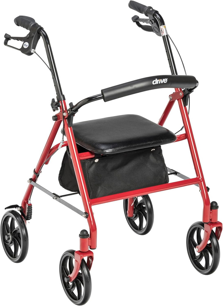 Rollator Walker with Seat - Stable Mobility Support - Height Adjustable - Durabl