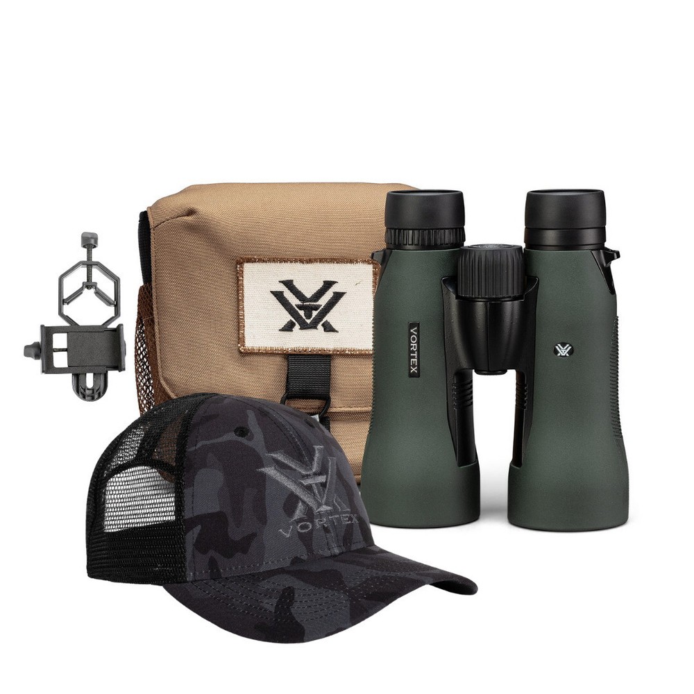 Vortex Diamondback HD 15x56 Binoculars with Basic Smartphone Adapter Bundle