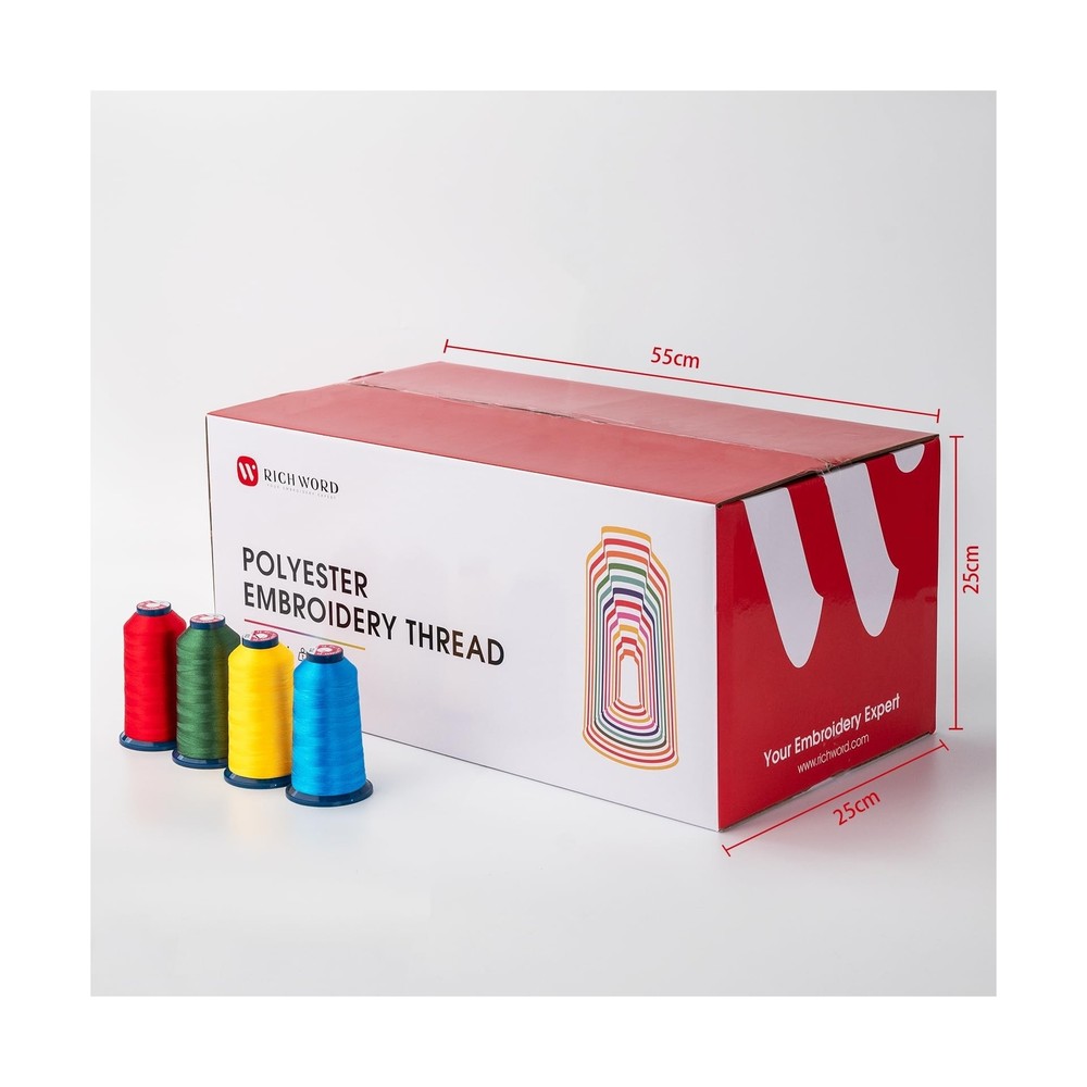 RICHWORD Embroidery Machine Thread 100 Colors 40WT (108D/2) Polyester Thread ...