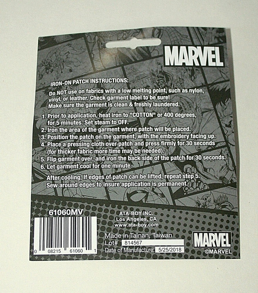 Official Marvel Comics Venom Black Iron-On Cloth Jacket Patch New in Package