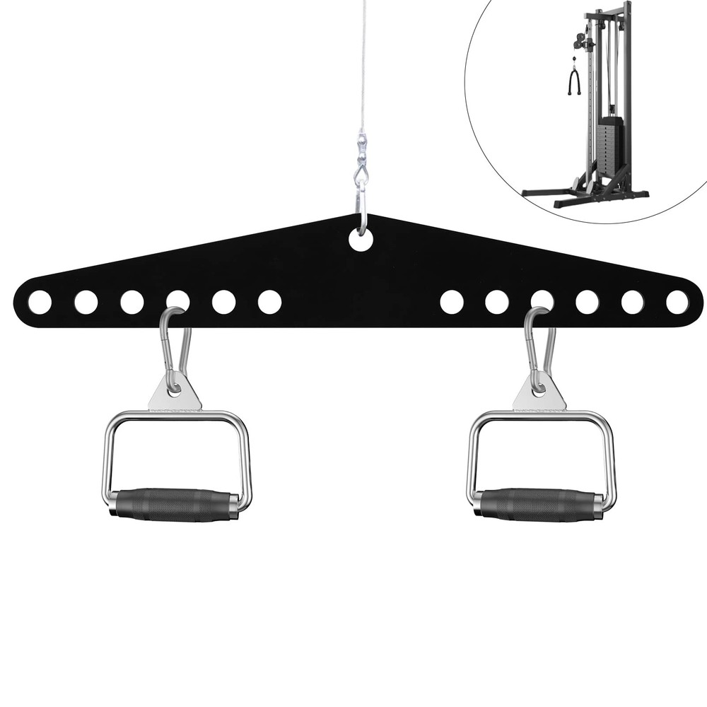 D Handle Cable LAT Pull Down Bar Tricep Rope Crossover Row Attachments Machin...