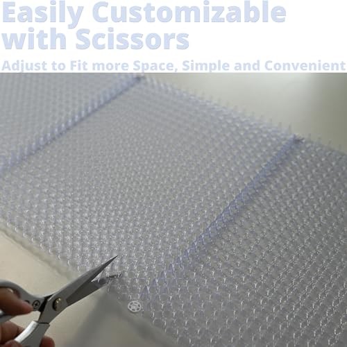 12 Pack Adjustable Cat Scat Mat with Spikes, Humane Pet Deterrent for Indoor