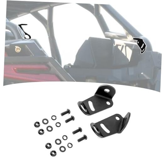 2pcs UTV Roll Cage Whip Light Mount with Cargo Tie Down Points Anchors