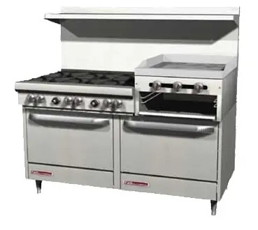 Southbend Ultimate 60" 6 Star/Saute Burner Range w/ 24" Raised Griddle