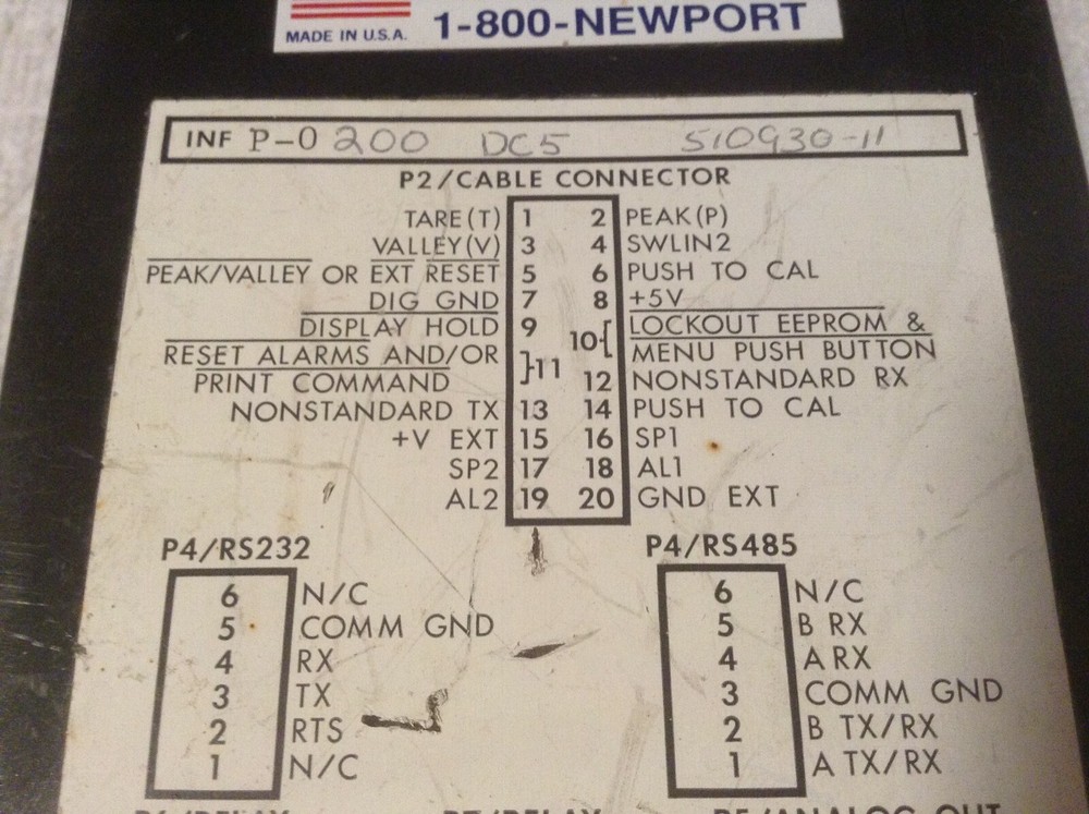 Newport P-0200-PC5 Digital Meter