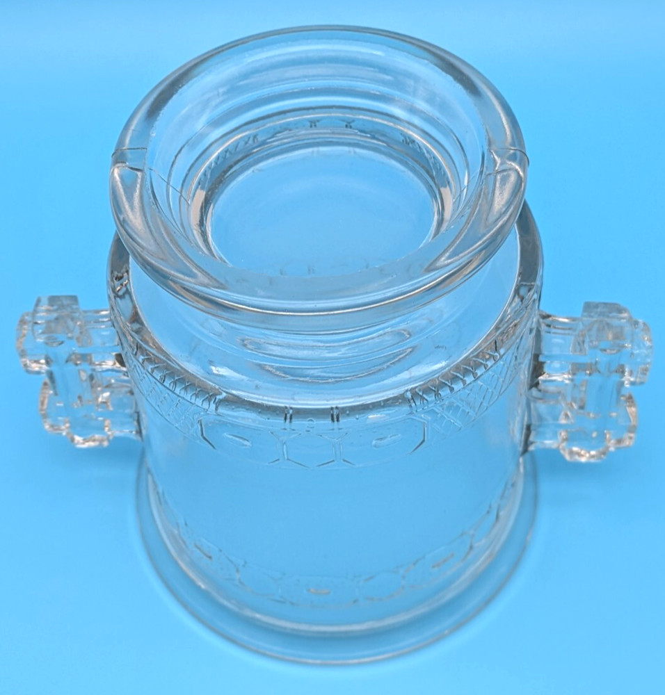 EAPG Antique Clear Glass Spooner Cup Footed Handles