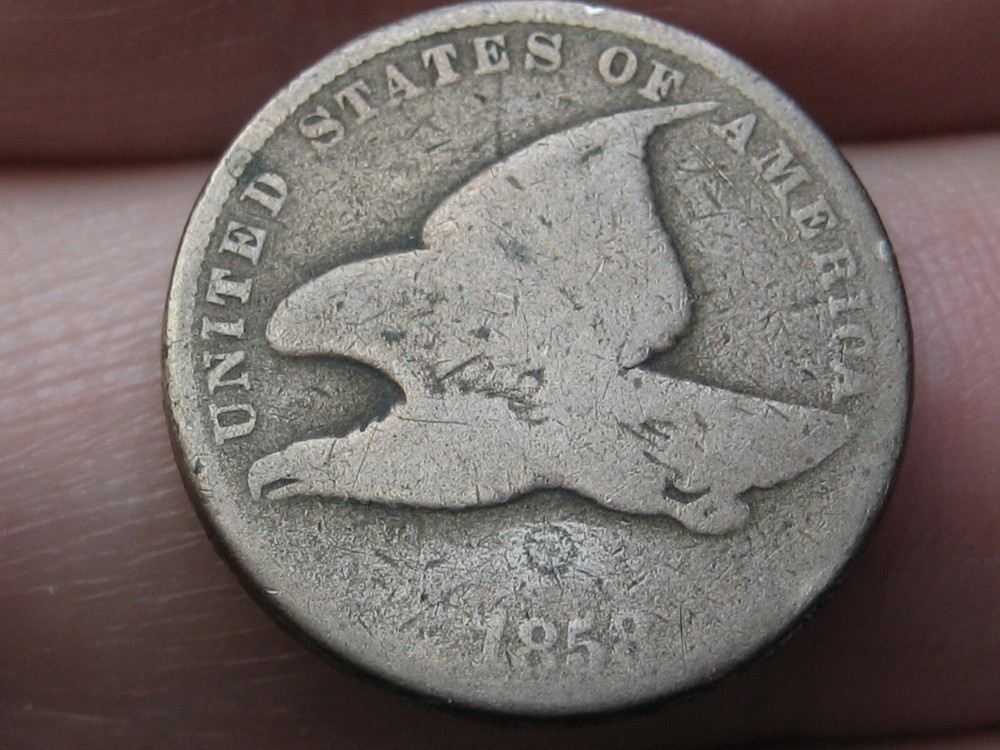 1858 Flying Eagle Penny One Cent, Small Letters, Good Details