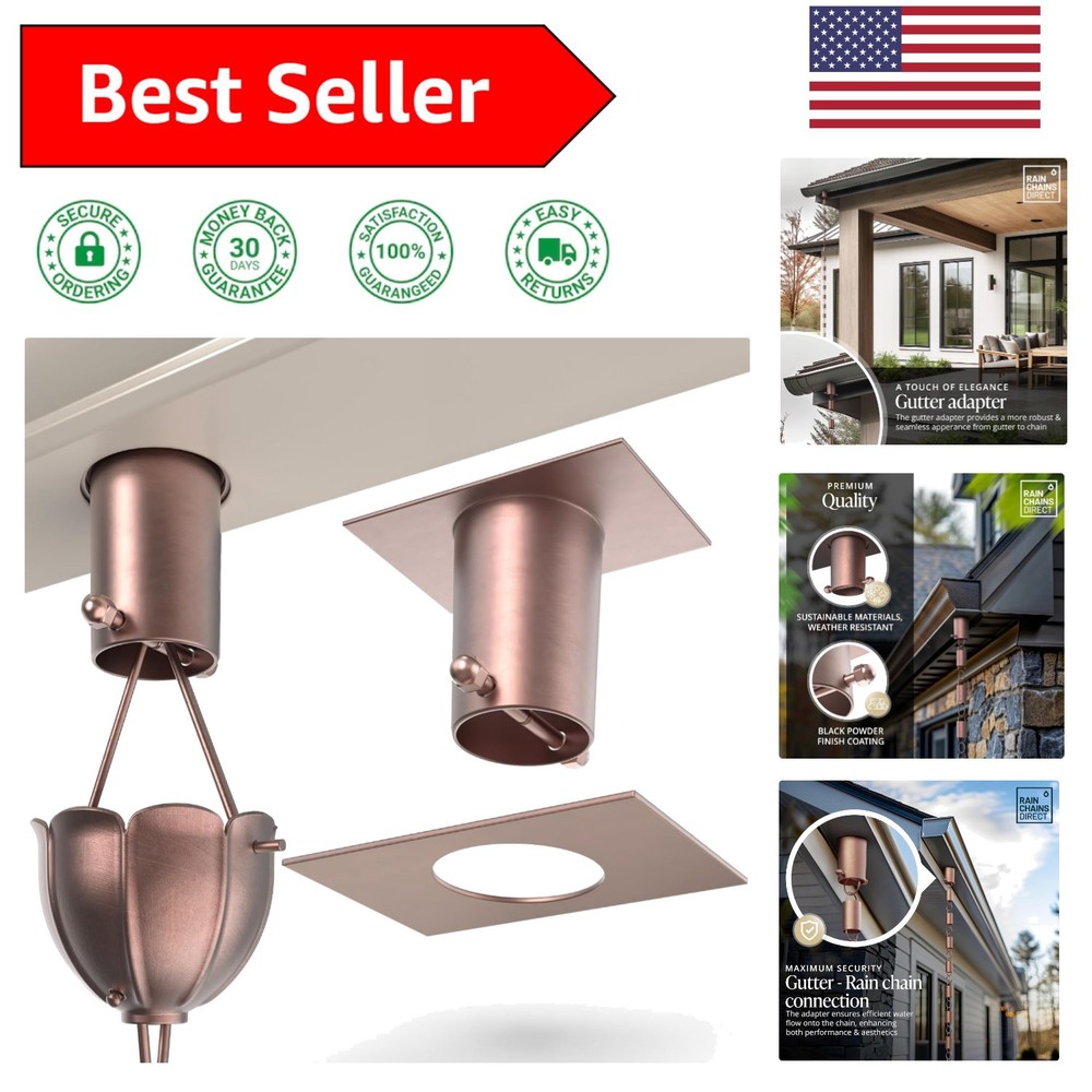 Copper Gutter Adapter for Rain Chains - Transform Your Home's Aesthetic