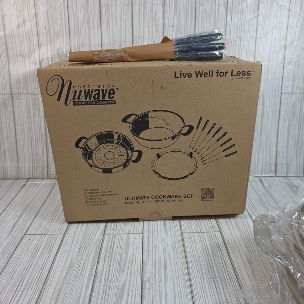 Precision Nuwave Induction Cooktop Ultimate Cookware Set 31121 Pot Steamer Lid