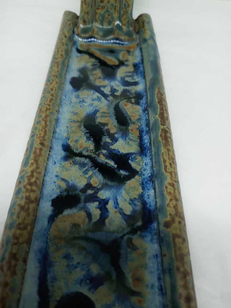Vtg. Glazed Ceramic Incense Holder . Signed Ray