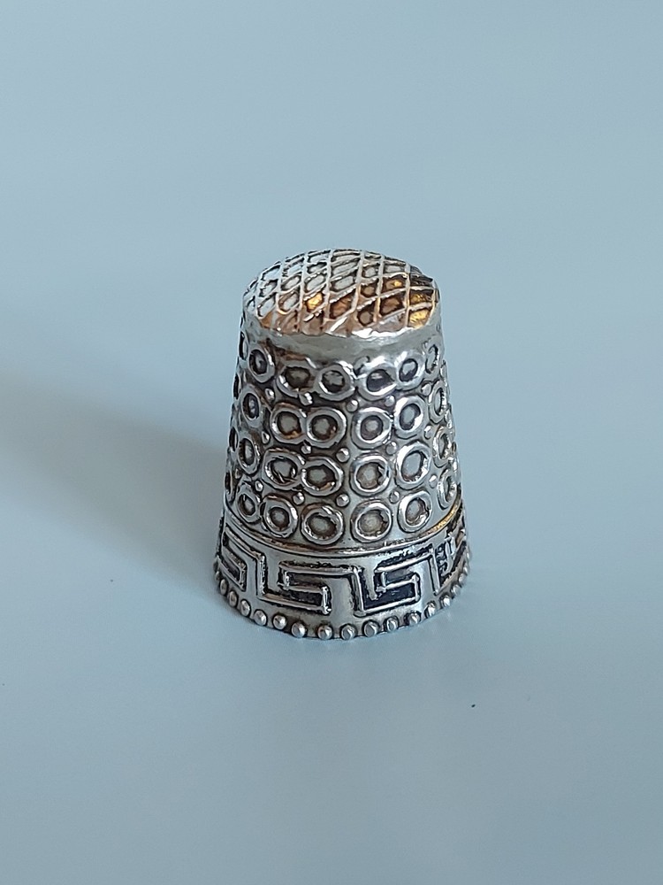 Vintage Sterling Silver 925 Decorative Patterned Thimble / Sewing (556)