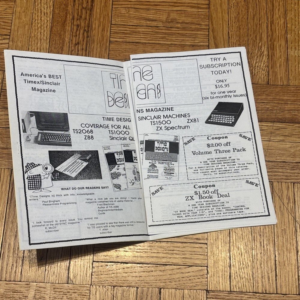 Vintage Timex Sinclair Computer Hardware & Software Order Catalogs (5)
