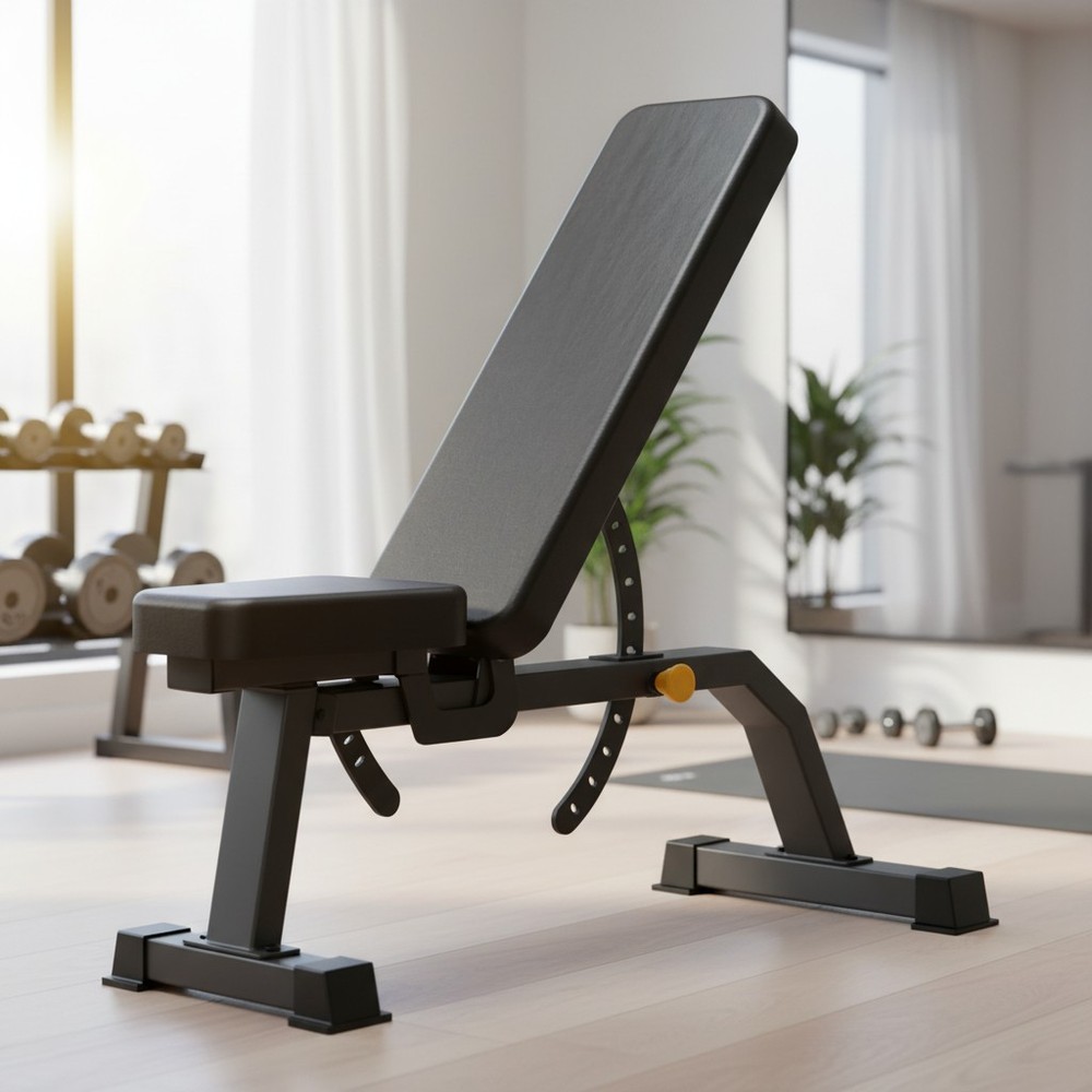Multi-Functional Weight Bench with Triangular Support Structure for Stability