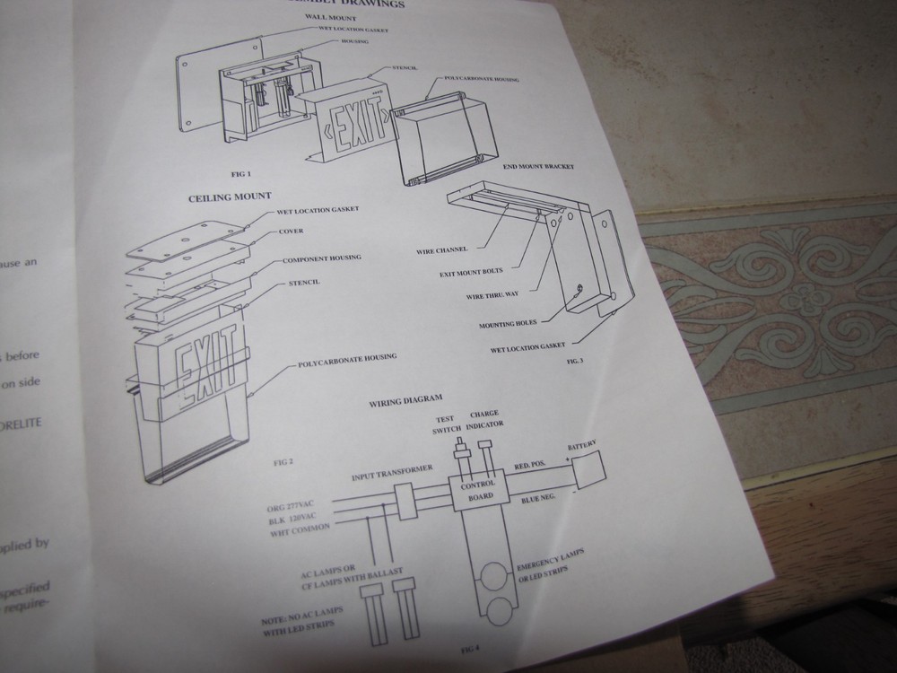 Vintage Industrial Exit Sign nos