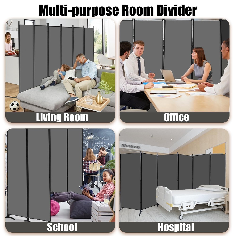 6 Panel Room Divider, Folding Privacy Screen Wall Divider for Room Separation...