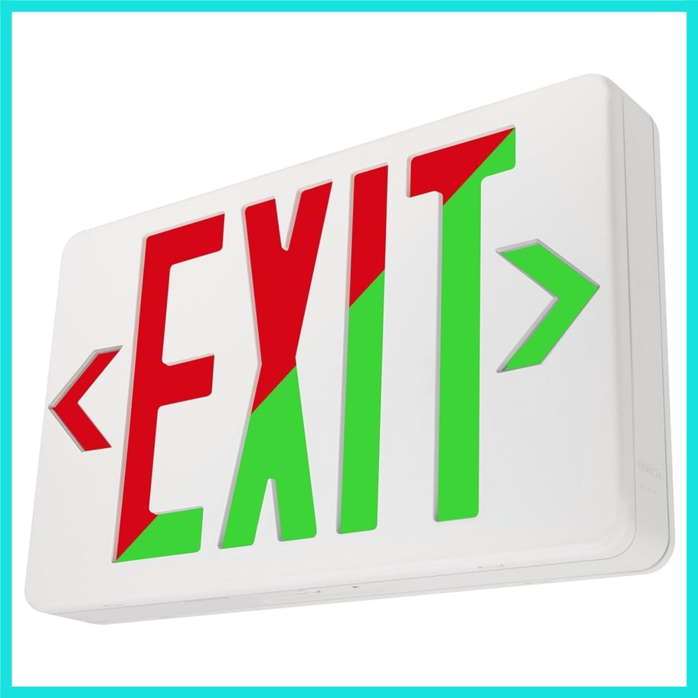 LFI Lights Universal LED Exit Sign, Selectable Red/Green LED,  924 Listed, Re...