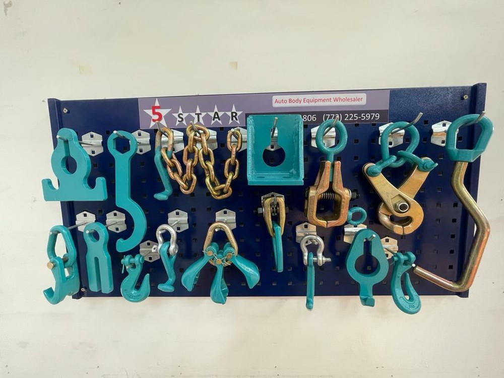 SET#70 - 16 PIECE HEAVY DUTY AUTO BODY FRAME MACHINE CLAMPS SET & PULLING TOOLS