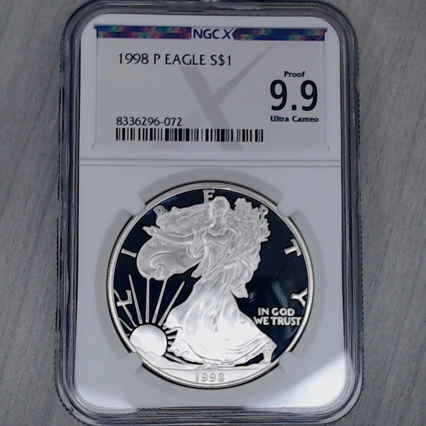 1998 P ~ $1 Silver Eagle ~ NGCX 9.9UC