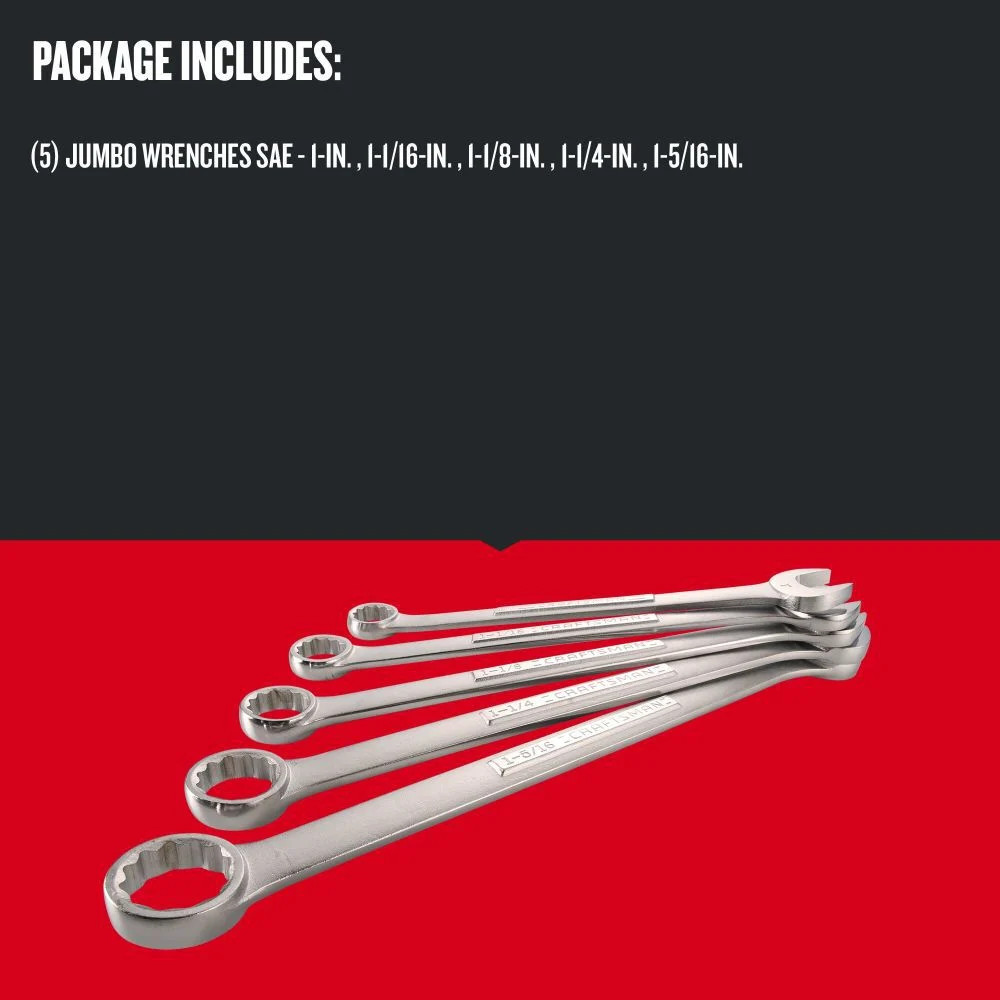 Craftsman Jumbo Sae Combination Wrench Set, 5Pc