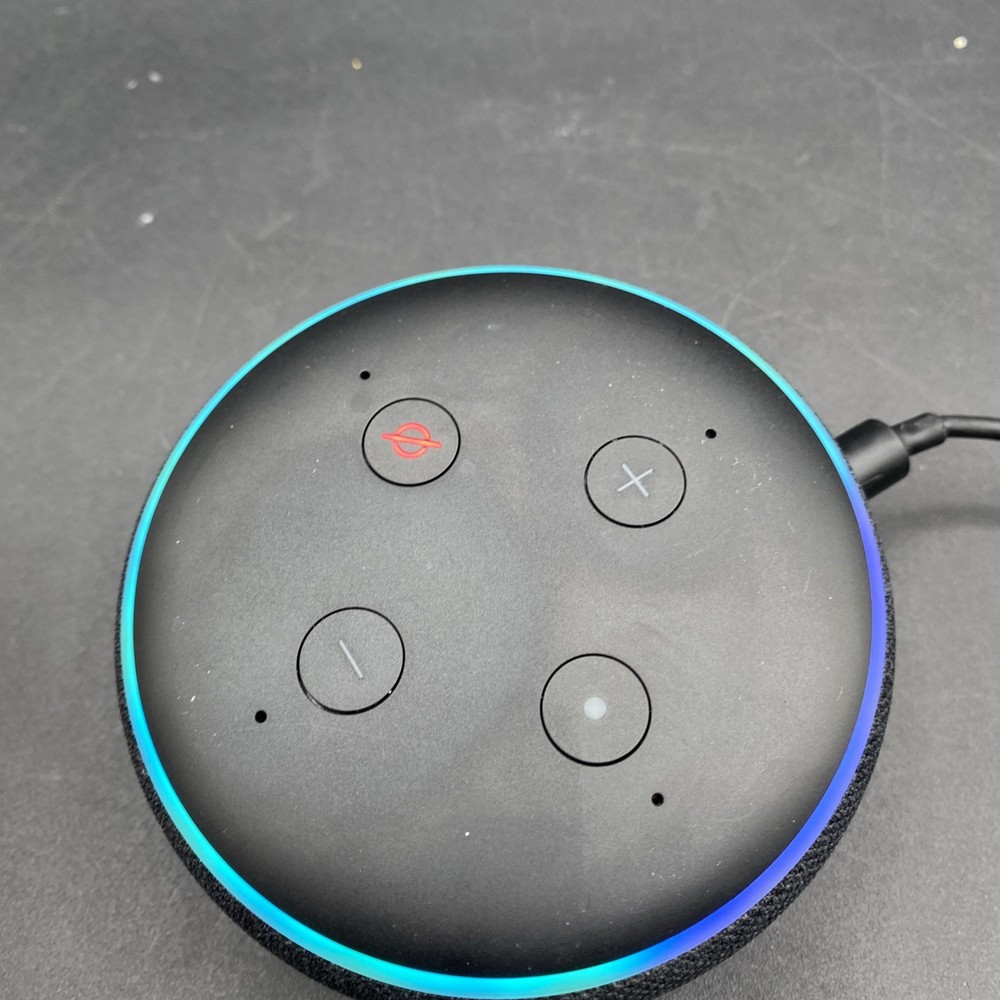 Amazon Echo Dot (3rd Generation) Smart Speaker - Charcoal W/Power Adapter Flaws