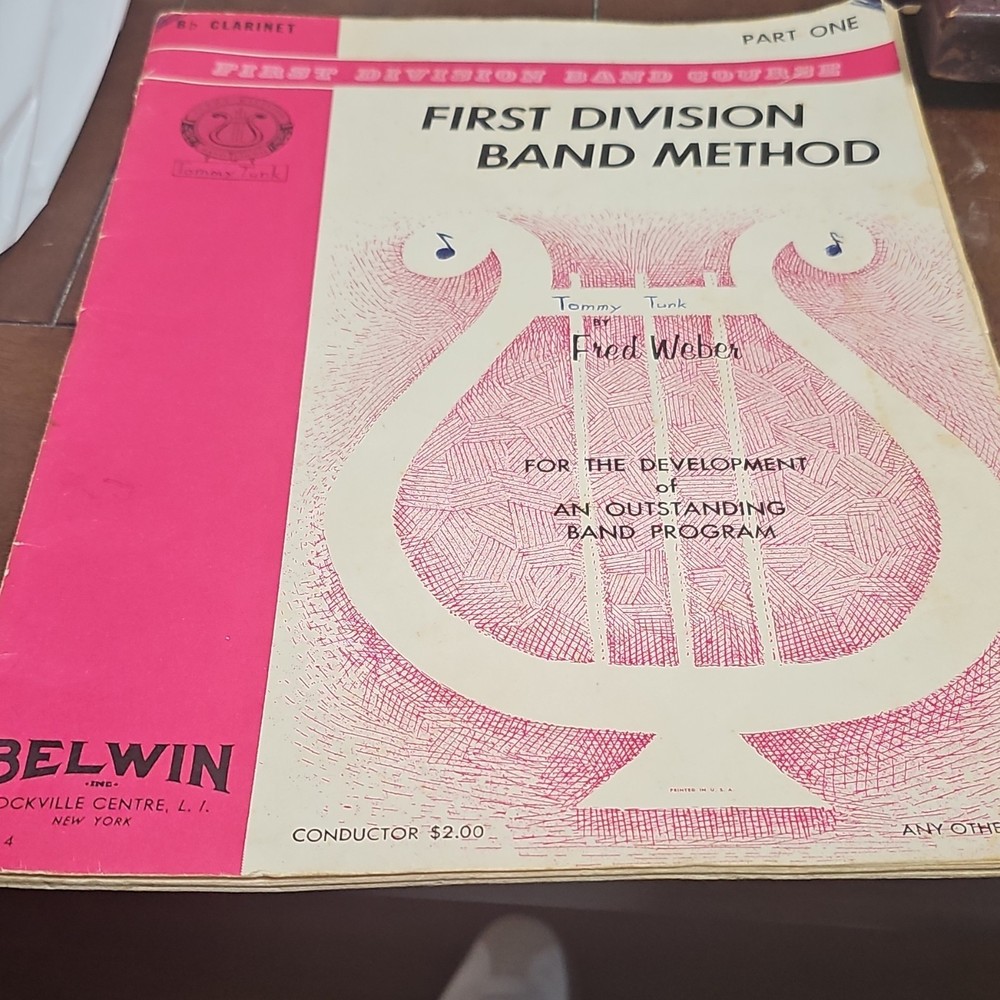 First Division Band Method Clarinet Workbook Fred Weber 1962 Home Practice