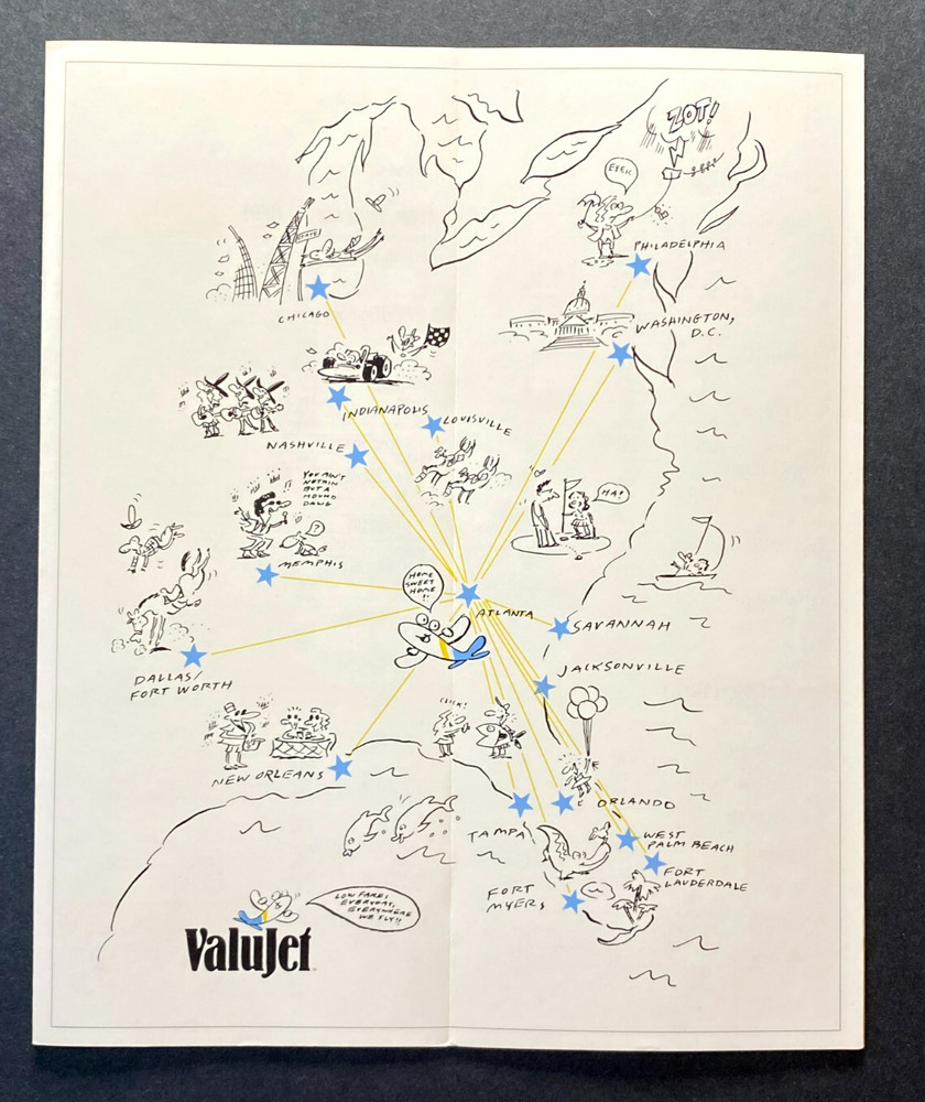 ValuJet Airlines Timetable Effective September 8, 1994 (Fall 1994)
