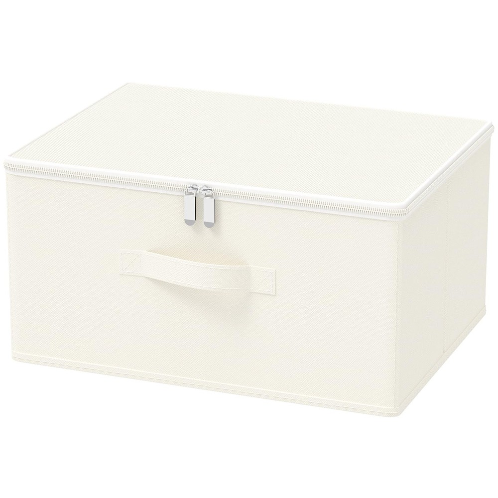 Storage Bins with Zipper, Cube Organizer Basket with Lid, Collapsible Stackab...
