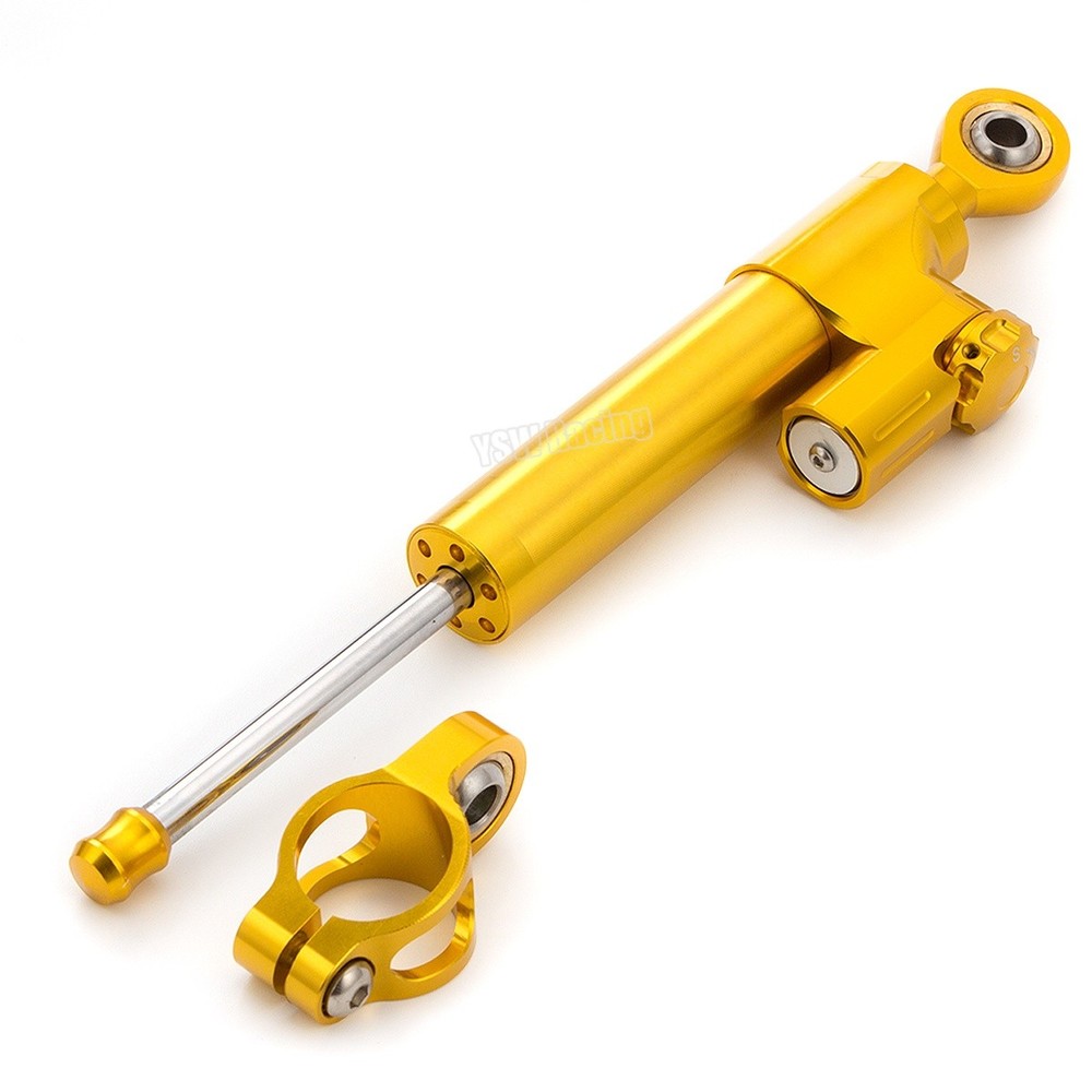 CNC Gold Steering Damper Motorcycle Stabilizer Linear Reversed Safe Control US