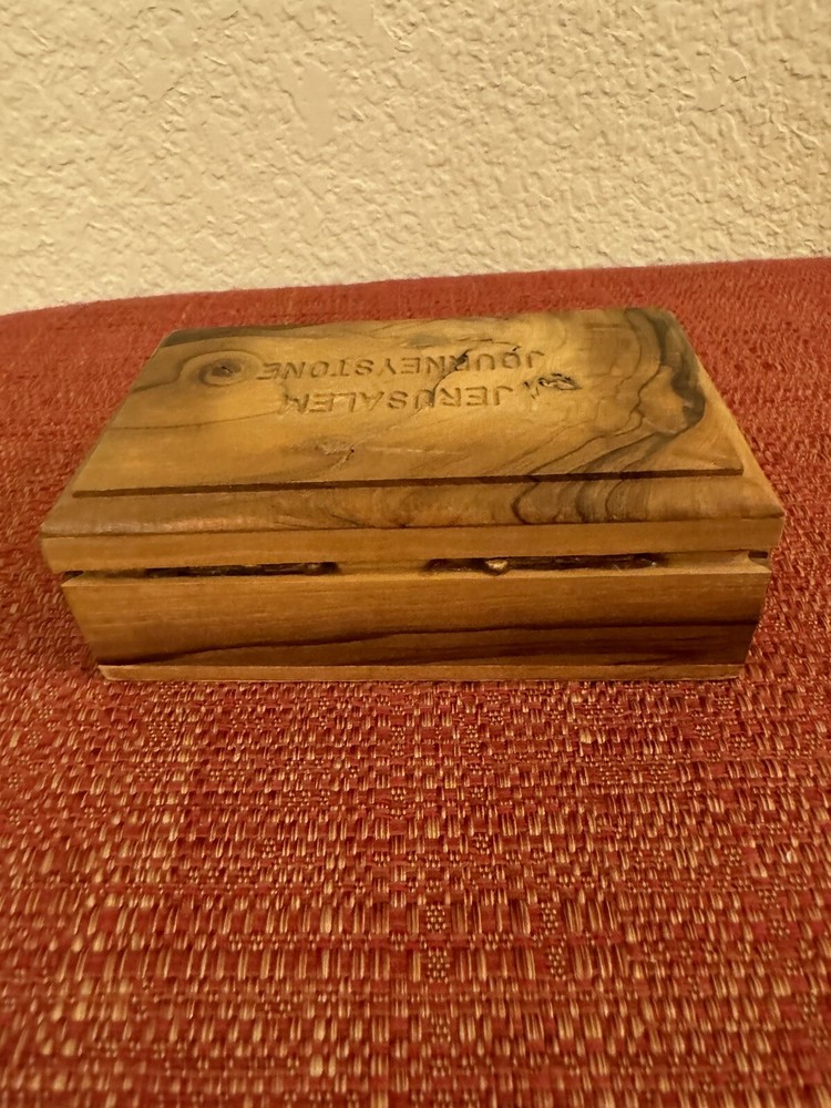 Vintage Jerusalem Journey Stone Storage Box Authentic Certificate