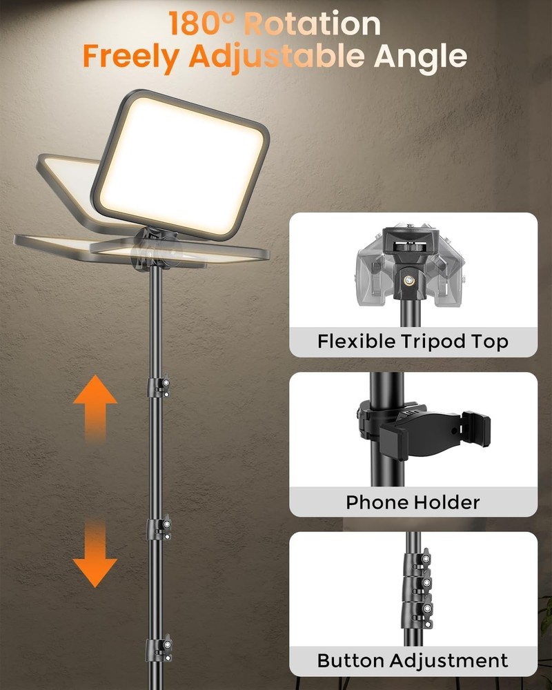 Versatile 12'' LED Studio Light: 5 Modes & Adjustable Brightness for Any Project