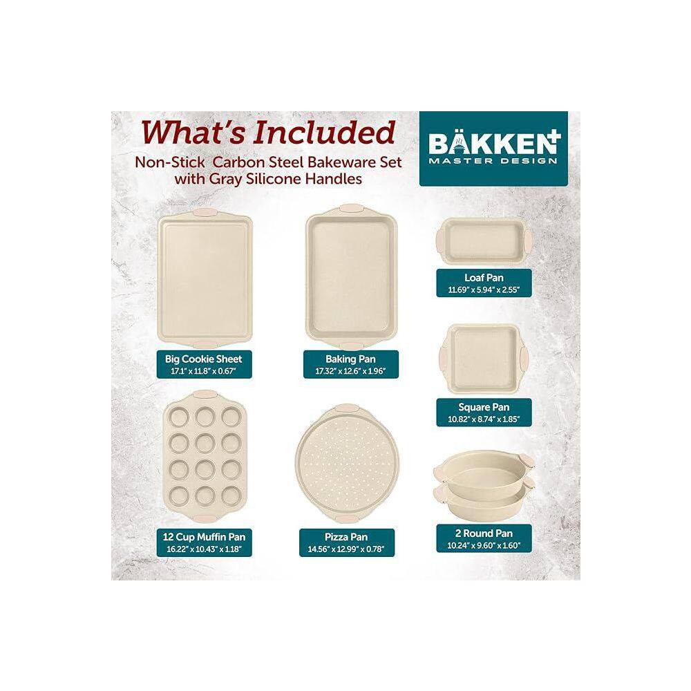 8-Piece Bakeware Set-White Marble