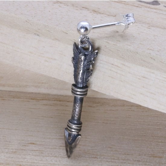 RYU-ZU Nama-Ya Stud Earring (Single) Oxidized Sterling Silver 925