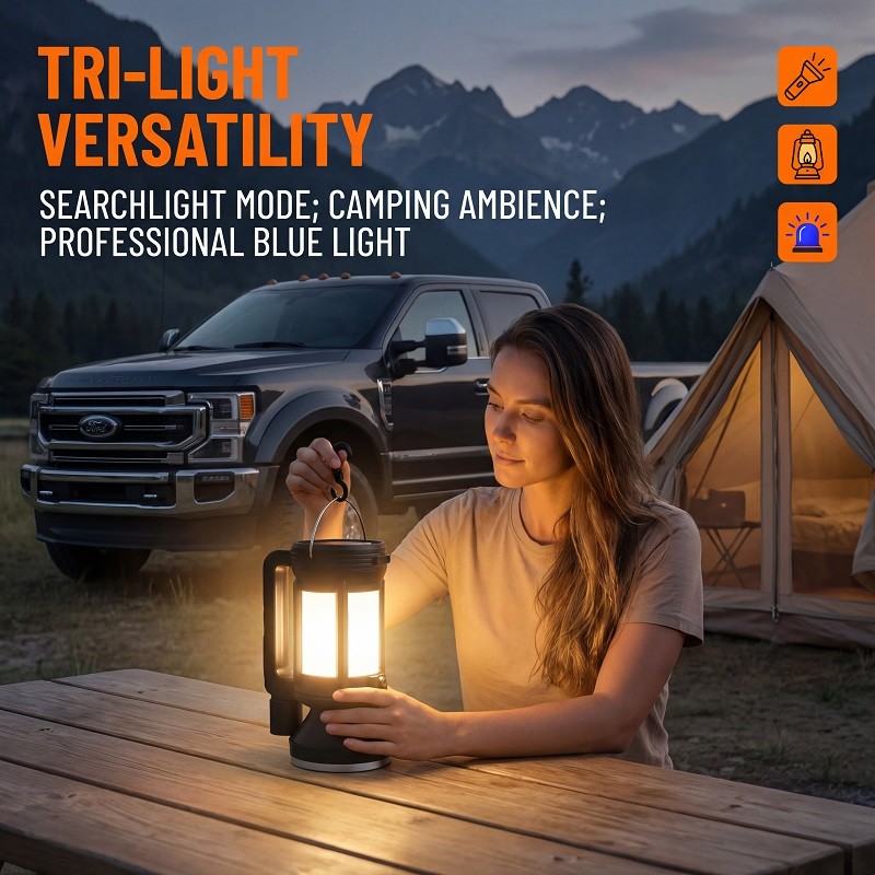 80W Solar Portable Searchlight Rechargeable LED Work Light Camping