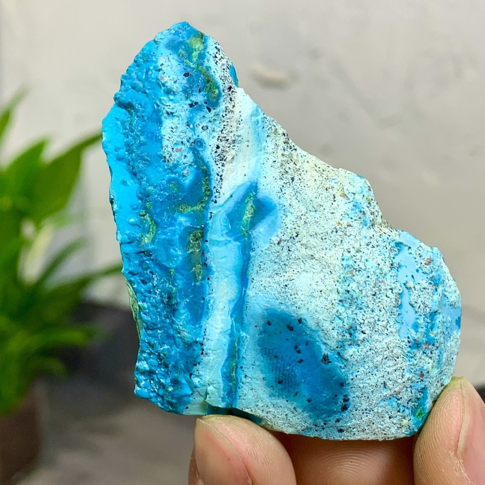 61G Natural Chrysocolla/Malachite transparent cluster rough mineral sample