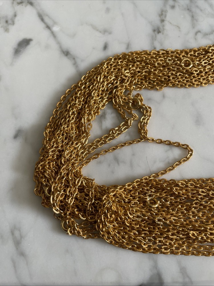 6 VTG Gold Plated 24” Link Chains