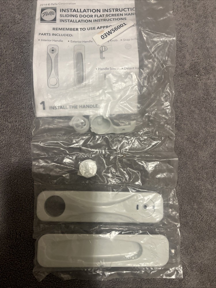 Pella Sliding Door Flat Screen Handle White