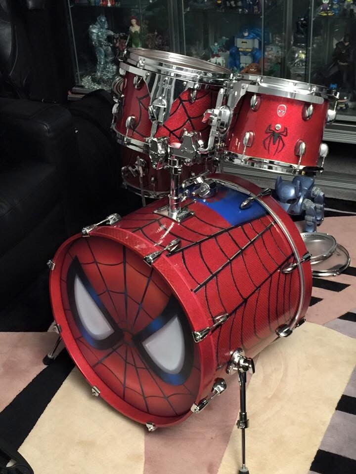 Spider-man Custom Made Drum Kit