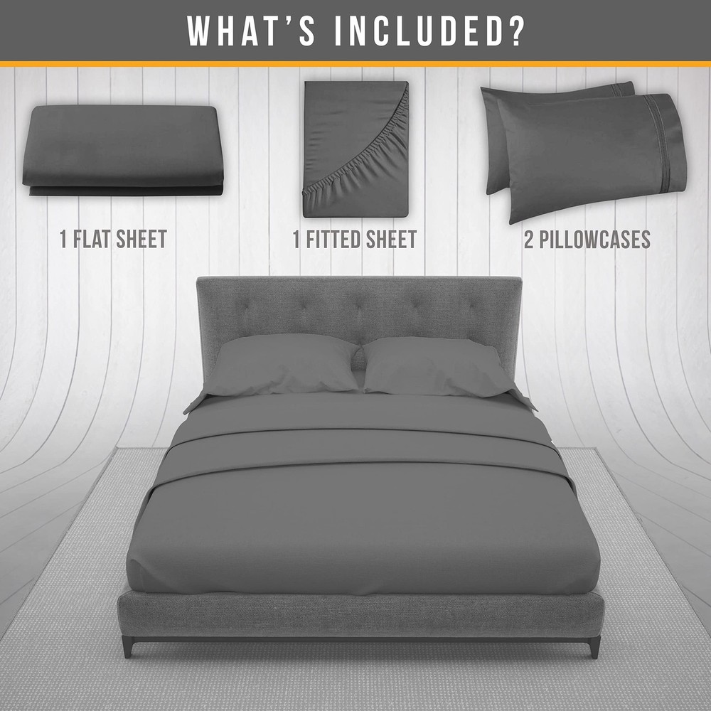 Full Size Bed Sheets Cooling - Luxury Hotel Sheet Set - Soft Sheets with Elas...