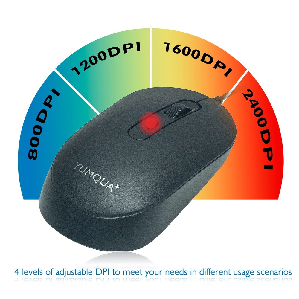 M104 Wired Computer Mouse 3 Pack Silent Optical USB Corded Mouse Mice Bulk fo...