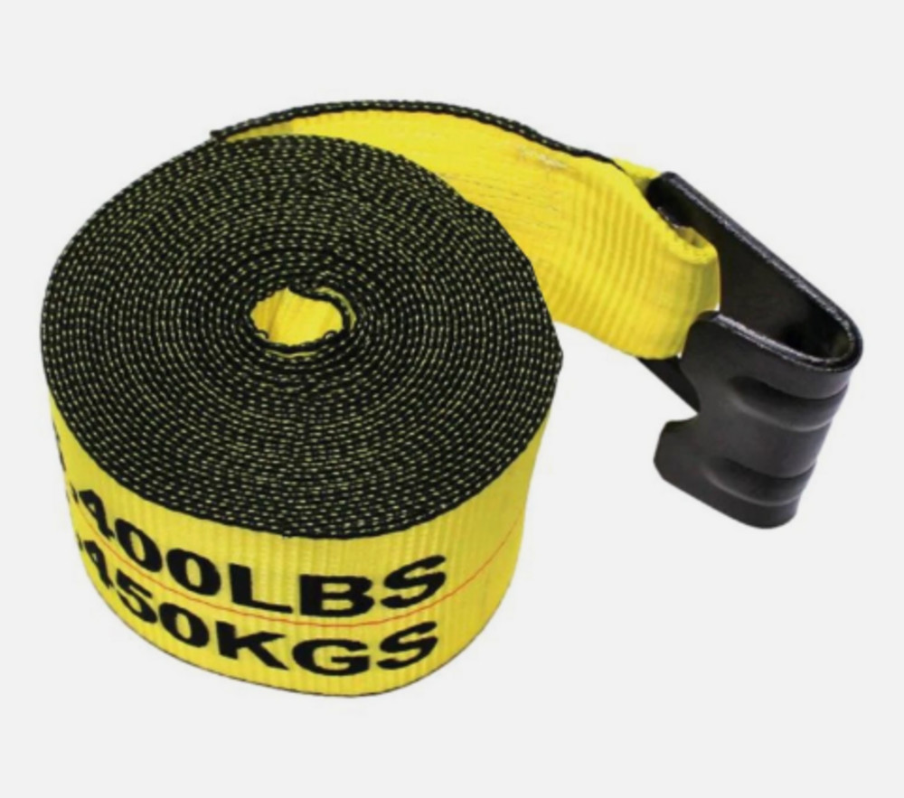 Flat Hook Winch Strap-HD 4in X 27FT