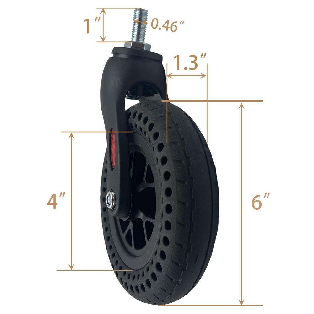 2 Pack 6 Inch Thickened Wheelchair Front Wheels Replacement with Front Fork D...