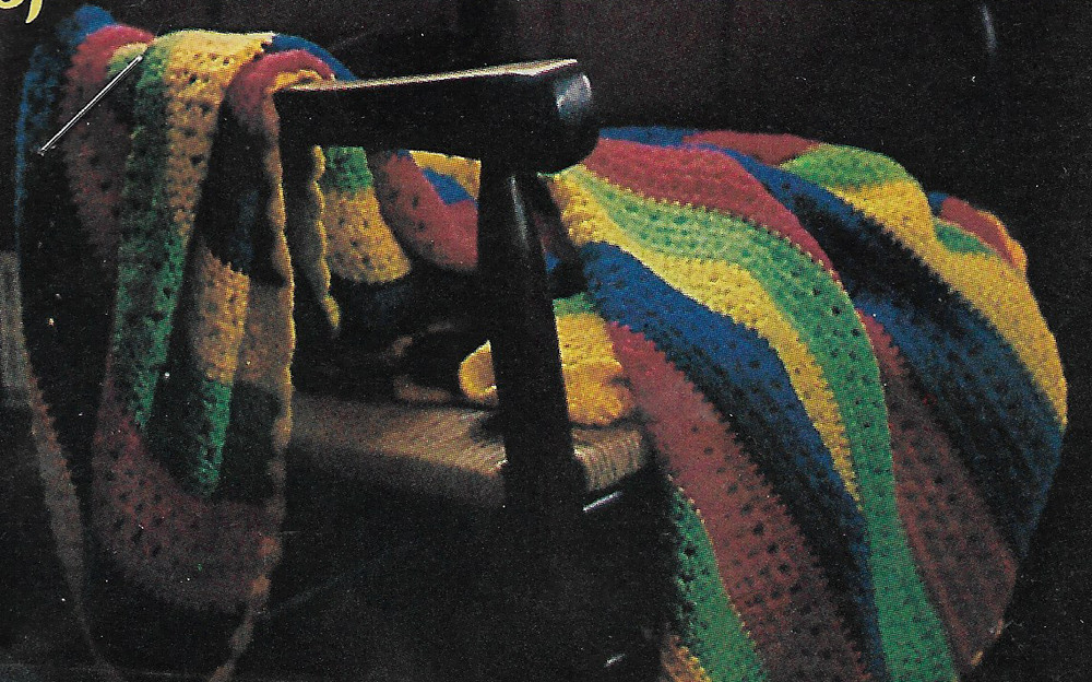 vintage, Bright Rays of Color Afghan crochet pattern instructions