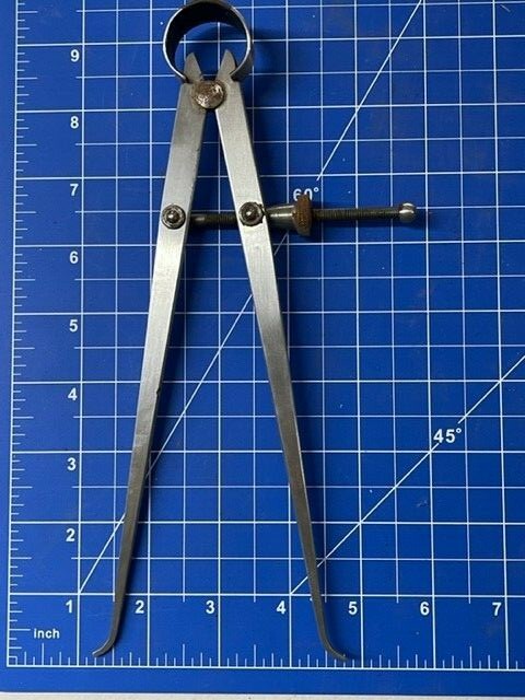 LUFKIN 42-8 INSIDE SPRING CALIPERS WITH SOLID NUT, 8" IN STOCK!! -rusty